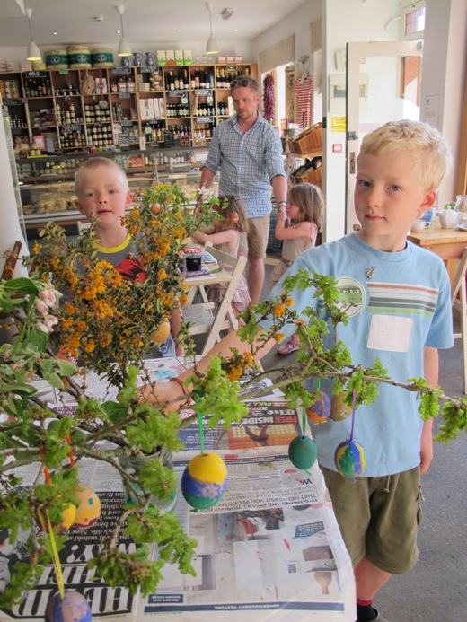 Finished Easter egg tree at River Cottage workshop